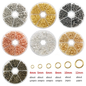 1010pcs mixed size and color jump rings set in organized storage box for jewelry DIY