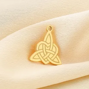 Pendentif Cœur Nœud Celtique Acier Inoxydable Plaqué Or Creux DIY Accessoires De Bijoux Géométrique Style Vintage