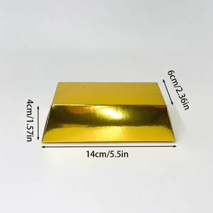 Boîte à bonbons lingot d'or en papier métallisé de 14x6x4cm pour cadeaux de fête