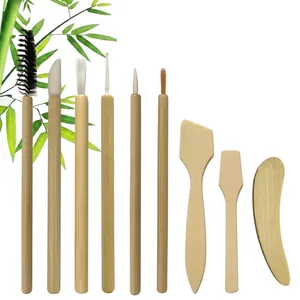 Bamboo Handle Nylon Silicone Disposable Makeup Brushes Eyelash Wands Lip Applicators Eyeliner Brushes Eco Friendly