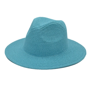 Straw Fedora Hat Wide Brim Breathable Sun Protection Summer Beach Travel Jazz Panama Cap For Men Women