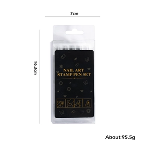 Ensemble de stylos tampons en silicone pour nail art avec motifs papillon et fleur