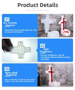 Detail of cross-shaped silicone mold showing high flexibility and easy release material