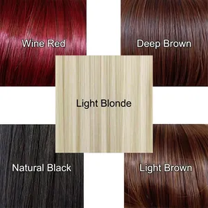 Short afro curly hair wigs in burgundy, dark brown, blonde, black, and light brown colors