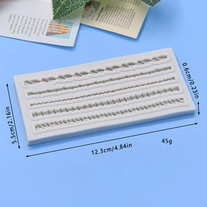 White silicone rope texture mold for cake decorating and DIY baking crafts, 12.3x5.5cm