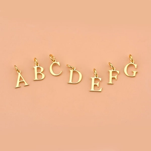 925 silver gold plated letters A-G jewelry pendants for DIY bracelets and necklaces