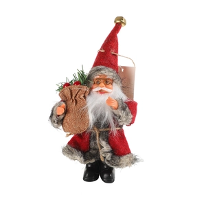 Standing Christmas faceless gnome doll with red knitted hat and plush beard decoration