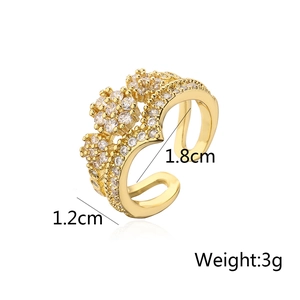 Detail view of 18K gold plated ring dimensions showing 1.8cm diameter and 3g weight