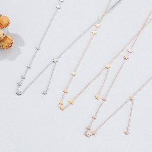 Star Necklace For Women 316L Stainless Steel Dainty Minimalist Multiple Star Pendants Clavicle Chain Jewelry Gift