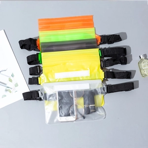 Waterproof PVC waist bag for swimming in orange, green, black, yellow and clear options