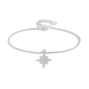Elegant S925 sterling silver bracelet featuring a sparkling star pendant on a white background