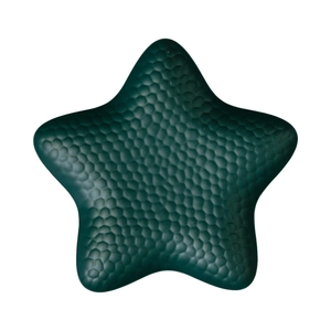 Nordic star-shaped dark green iron tray with unique honeycomb texture for home decor