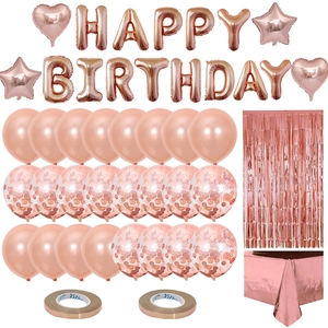 Ballons Fête Anniversaire Aluminium Latex Confettis Rideau Franges Nappe Rubans Décoration Festive