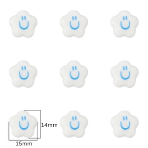 White star ceramic smile beads for DIY jewelry making with 15mm size dimensions