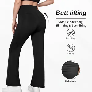 Black high-waisted maternity yoga pants with butt-lifting design for pregnant women