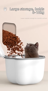 Detail view of the large 8-10KG white pet food storage container showing spacious interior