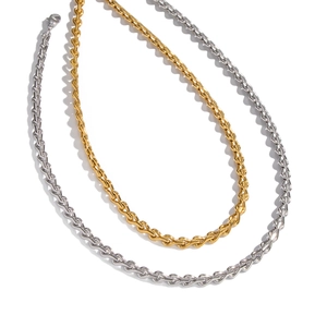Minimalist twisted rope chain necklace in gold and silver finish for women styling