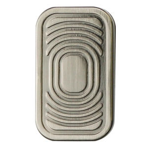Magnetic three-layer metal haptic coin fidget toy with wavy brushed silver finish