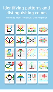Magnetic drawing board reference cards with 20 educational patterns for kids