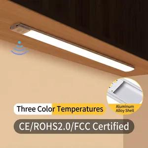 LED Motion Sensor Night Light Ultra Thin Aluminum Alloy Rechargeable Wireless Magnetic Strip For Closet Cabinet Wardrobe