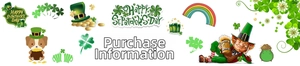 Flat lay of St. Patrick's Day silicone wristbands featuring shamrocks and festive icons