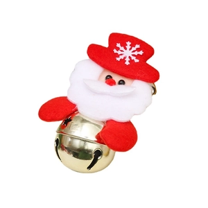 Süßer Weihnachtsmann-Plüschanhänger mit goldener Glocke für den Weihnachtsbaum-Dekor