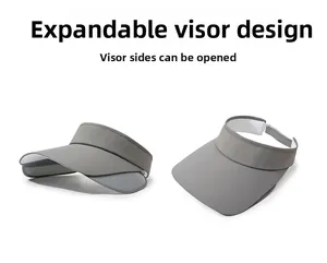 Detail of adjustable sun visor showing retractable side brims for extended shade