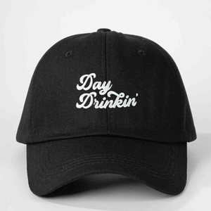 Day Drinkin' Letter Embroidery Baseball Cap Curved Brim Adjustable Sun Protection Outdoor Casual Hat
