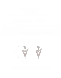 Detailed size chart showing 7cm height and 3.5cm width of cubic zirconia tassel earrings