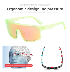 Ergonomisch detail met drukvrije neuspads en antislip pasvorm voor sportzonnebrillen