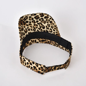 Minimalist leopard print sun visor hat for women outdoor sports with adjustable strap
