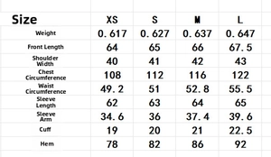 Tableau des tailles détaillé pour veste en tweed femme avec mesures du XS au L