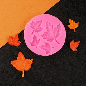 Maple Leaf Silicone Mold Fondant Cake Decoration DIY Chocolate Jelly Pudding Crafting Clay Tool Round Shape