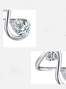 Detailed close-up showing S925 sterling silver hallmark and hand-set 5A zircon stones
