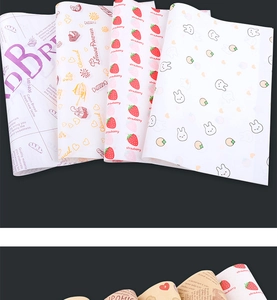 Close-up of food-grade greaseproof paper featuring vintage leisure partner pattern prints
