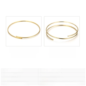Detailed comparison of 1.5mm and 2.0mm gold stainless steel open bangles with dimensions