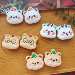 Cute Christmas bear and rabbit plush accessories for festive DIY decorations and crafts