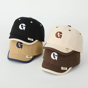 Kids Soft Brim Baseball Cap Toddler Letter G Embroidered Sun Hat Cotton Blend Adjustable Peak Cap For Boys Girls