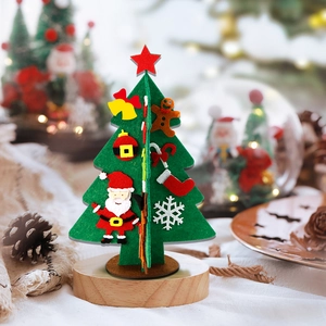 Ornamento Albero di Natale in Tessuto Non Tessuto DIY Fatto a Mano Decorazione da Tavolo Mini Kit Materiale Albero Festivo Per Bambini Regalo di Natale