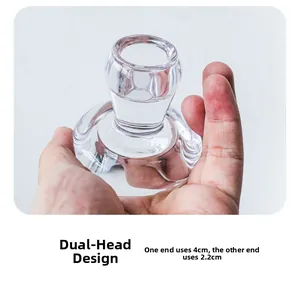 Details des Pilz-Glas-Kerzenhalters mit Größenangaben für 4cm und 2,2cm Kerzen