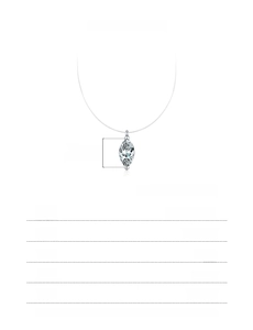 Detailed size and specs of S925 silver necklace with 1.00Ct marquise moissanite