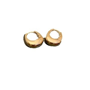 Minimalist gold teardrop earrings with polished finish and thick U-shape design