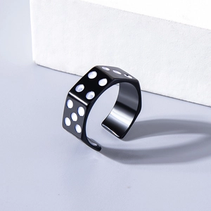 Edelstahl Würfel Ring Rotierend Geometrisch Offen Verstellbar Band Für Herren Hip Hop Punk Party Spiel Schmuck