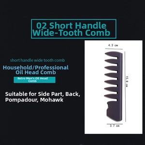 Short handle wide tooth comb for men vintage hairstyle with 15.8cm size measurements