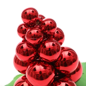 Glossy red grape-shaped Christmas ball ornaments for festive tree decoration and display