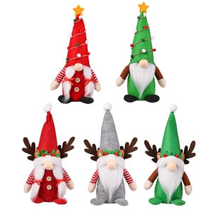 5-piece set of Christmas gnomes with reindeer antlers and festive tree-shaped hats