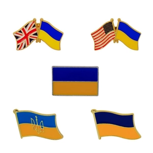 Épinglette en Alliage d'Émail de Drapeau de l'Ukraine Badge USA UK Israël Niger Drapeaux Croisés Broches en Métal Bijoux pour Hommes Femmes