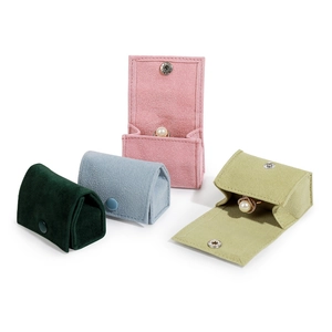 Draagbare fluwelen sieraden organizers in vier kleuren voor ringen opberging