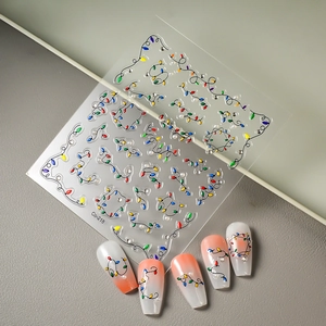 Adesivi per unghie 5D neon con effetto diamante di cristallo per decorazione manicure festiva