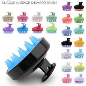 Ergonomic silicone scalp massager shampoo brushes available in multiple vibrant colors